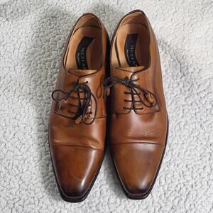 Mezlan Platinum Light Brown Leather Oxford Shoes Mens sz 12M